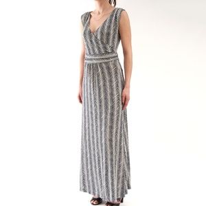 Talbots XS Maxi dress navy and white jersey